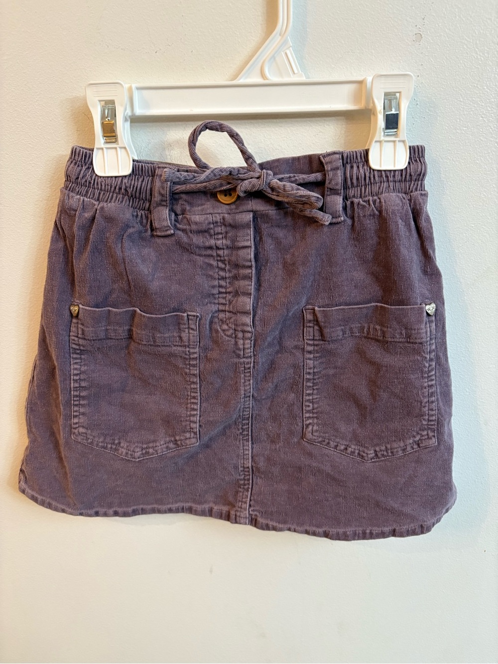 Souris mini Corduroy Elastic-Waist Skirt in Purple 7 years